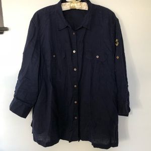 Navy Anchor Ralph Lauren Anchor Detail Button Down